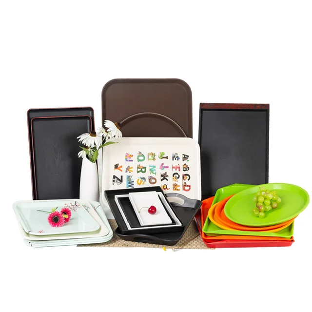Hotel restaurant unbreakable plasic serving trays