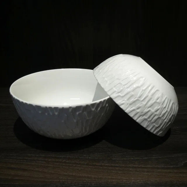 Embossed White Porcelain Dinner Sets