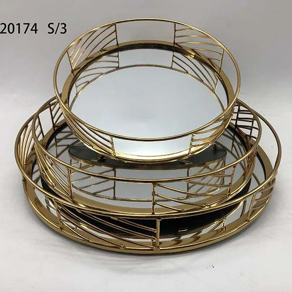 Metal Tray With Morror