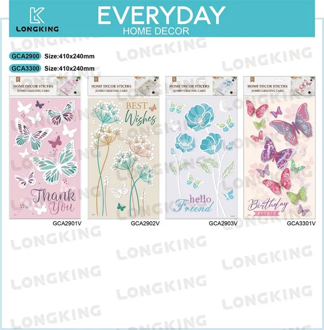 Home Decor Stickers w/ Jumbo Greeting Card