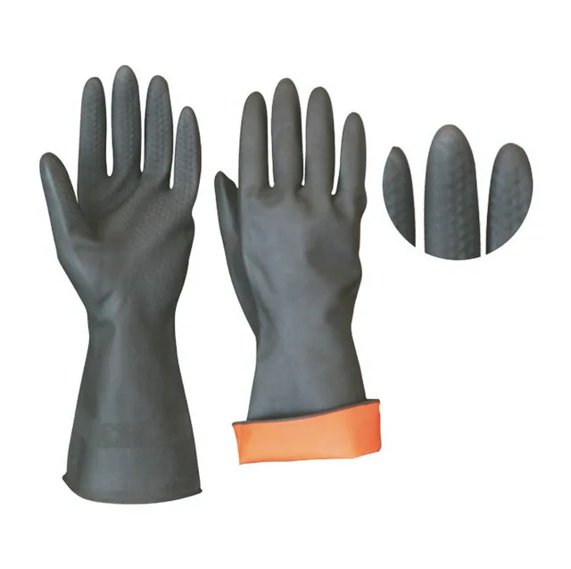 Bi-color Heavy Duty industry latex gloves