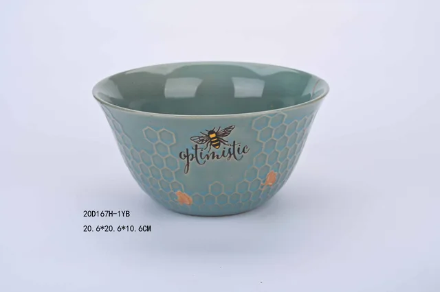 Embossed honeycomb silk printing bee bowl