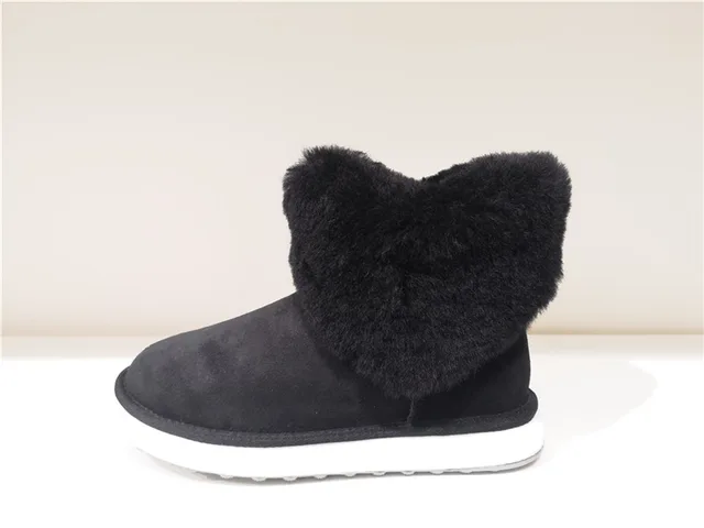 Fashion Sheepskin/Fake fur Snow Boot Winter shoes Water-Resistant