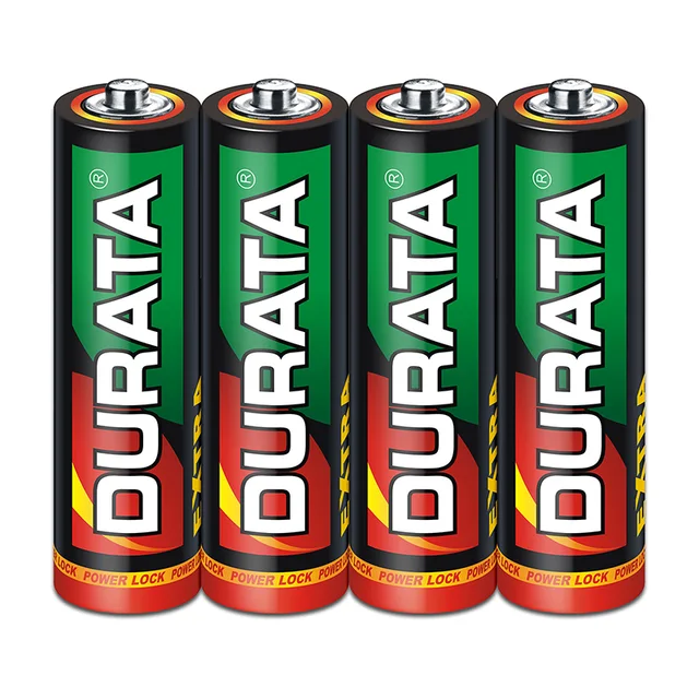 Durata Extra Heavy Duty Battery R6P AA Size, Zinc Carbon Dry Cell Battery (SP4-24 Count)