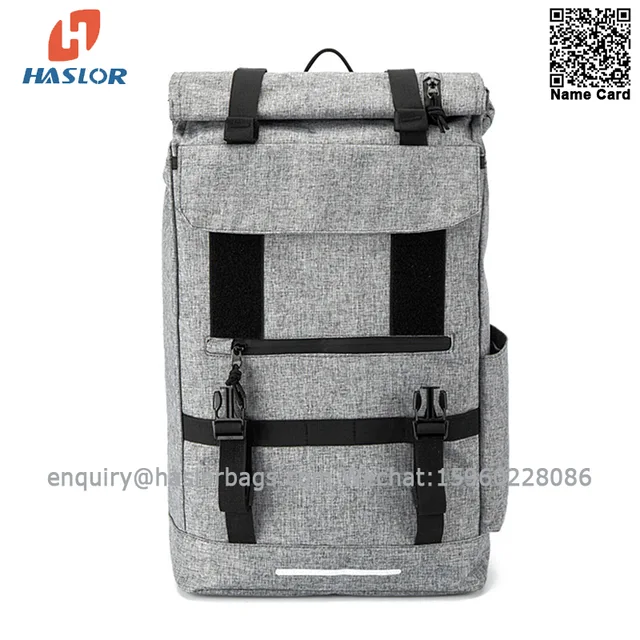 01 haslor Backpacks for men backpacks with large capacity， roll cover travel bags for leisure sports students schoolbags