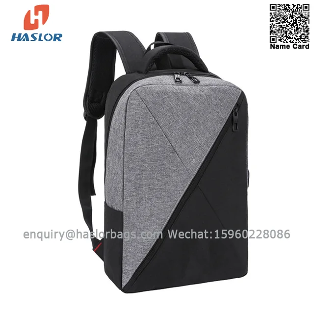 0113 D haslor Computer backpack ,Nylon satchel for men and women multi-function backpack ,USB headphone bag