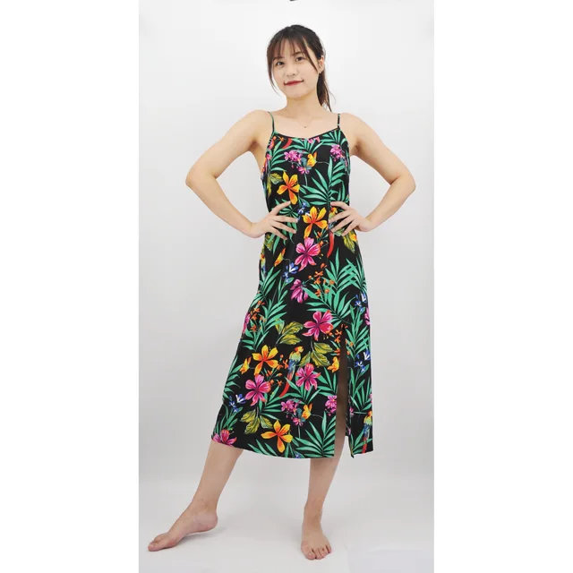Lady's woven rayon printed nightdress