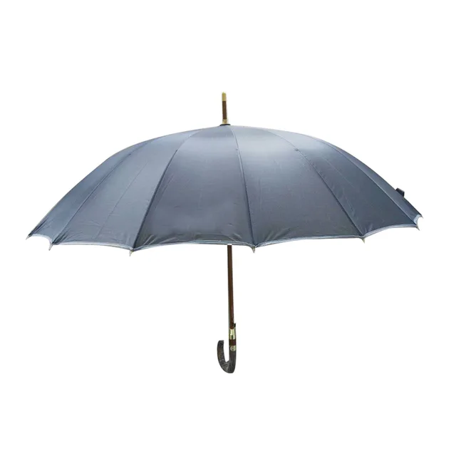 Promotion umbrella/Straight Umbrella,Eelectroplated Black Metal ribs With Wooden Shaft