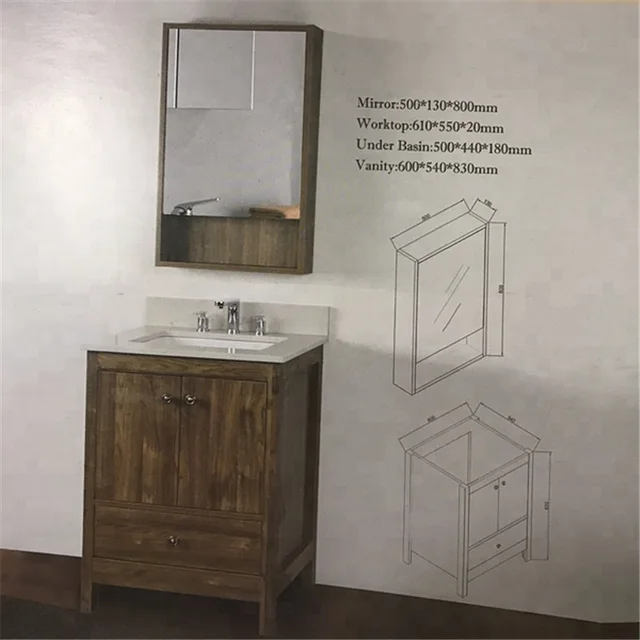 Custom compact black walnut washroom cabinet