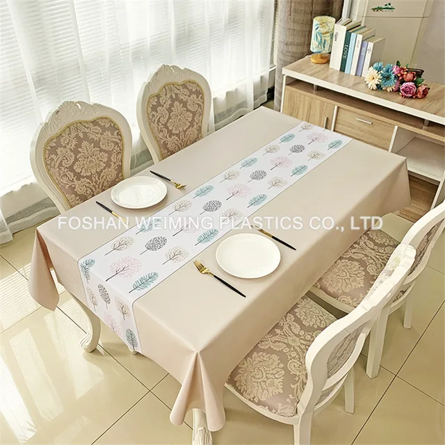 Printed PVC Table Cloth With Fabric Backing
