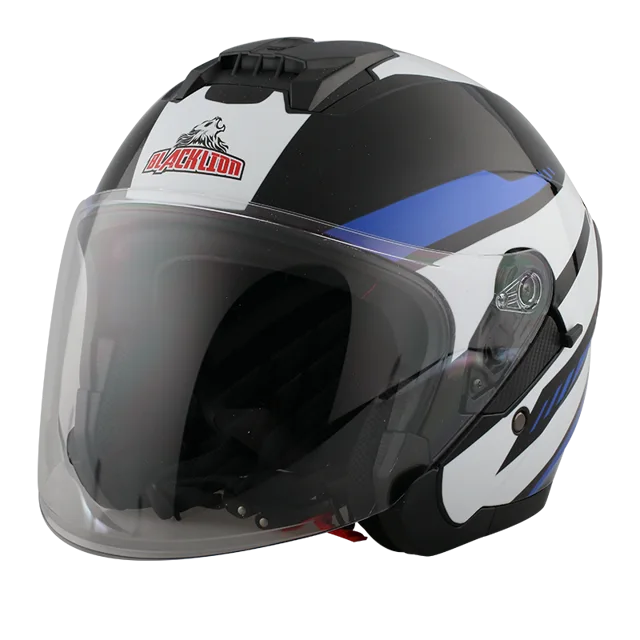 Double visors open face helmet 703 / Blacklion Helmet