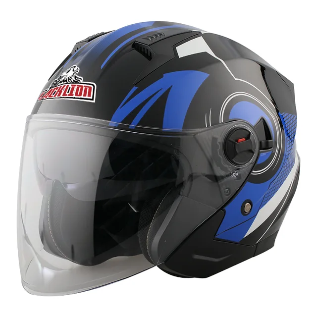 DOUBLE VISORS OPEN FACE HELMET 705 / Blacklion helmet