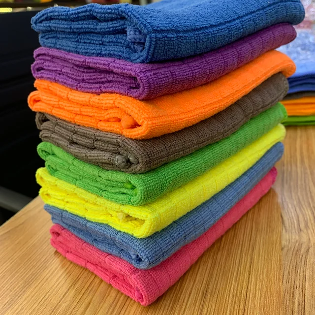 Hot selling high quality multi-purpose strip microfiber towel weft knitting