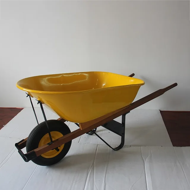 100L wheel barrow with wodden handle