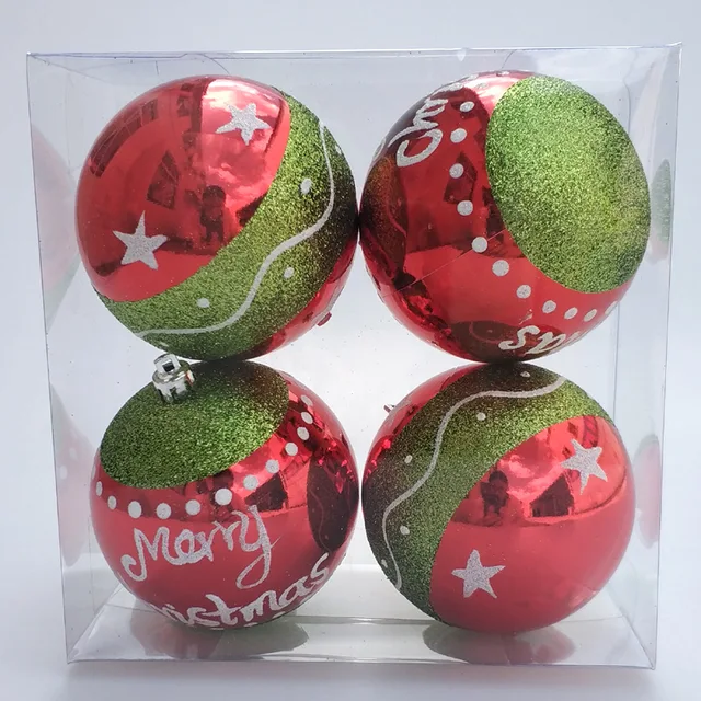 Christmas Tree Ornaments Plastic Christmas Painting Ball 8CM