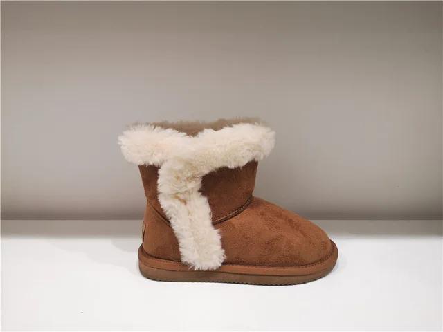 Fashion Sheepskin/Fake fur Snow Boot Winter shoes Water-Resistant Fur Cuff