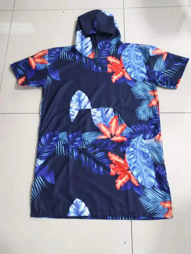 100%cotton beach surf poncho hooded bathrobe