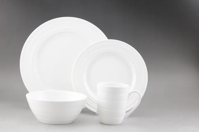 Bone China Embossed Dinner Set