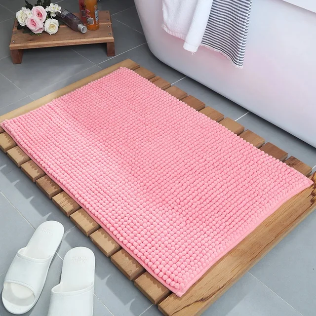 Chenille bath mat