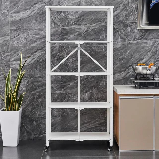 Folding metal storage shelf