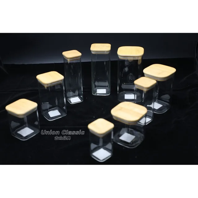 Borosilicate glass caniser with bamboo lid