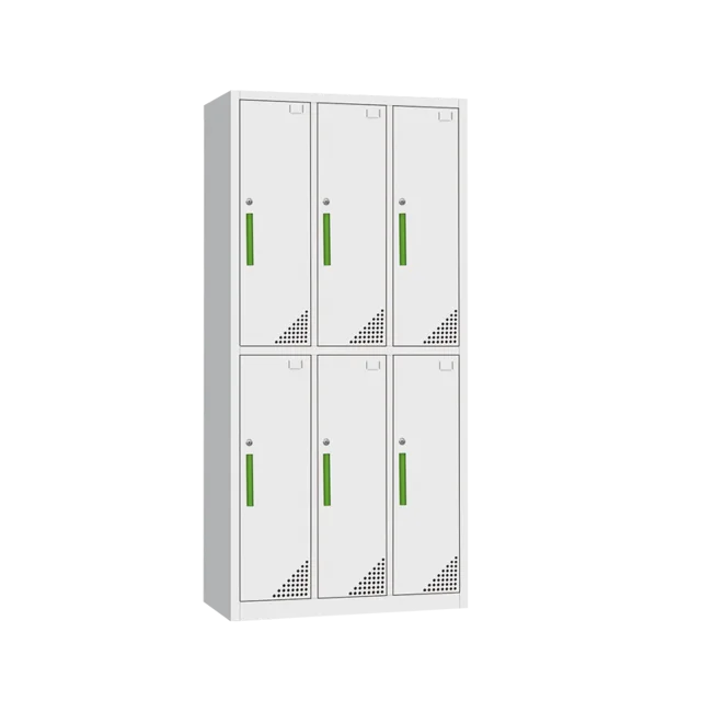 6 door lateral steel locker with colorful