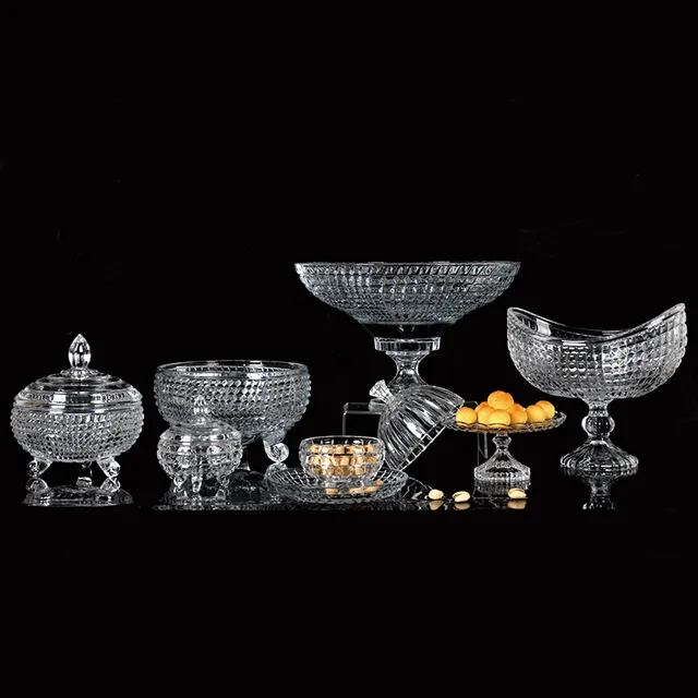 Cross glass bowl/glass plate/glass candy jar Glass bowl