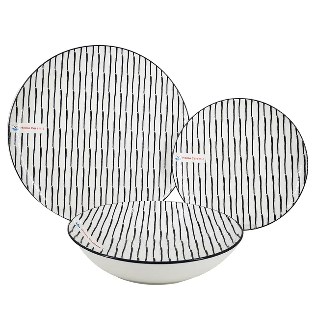 Hot sales porcelain dinner set with inside pad printing