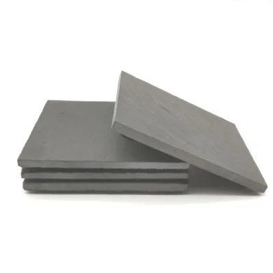 Set 4 Black Slate Plain Stone Coasters Plate Square Straight Rim Backside With Pads