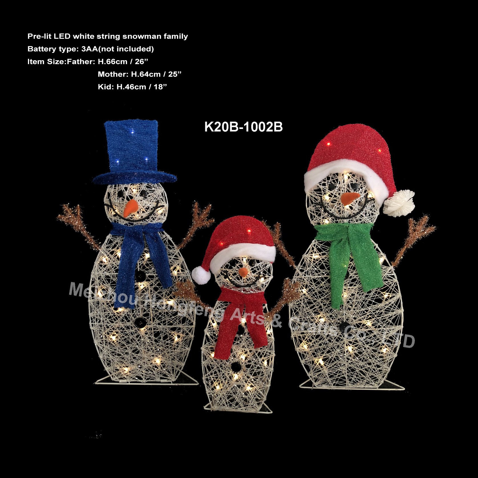 Pre-Lit string Christmas snowman with Warm White LED lights, Yard Art Figures Decoration for Indoor or Outdoor Use xmas