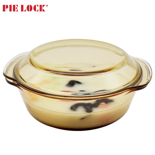 High borosilicate glass casserole with glass lid