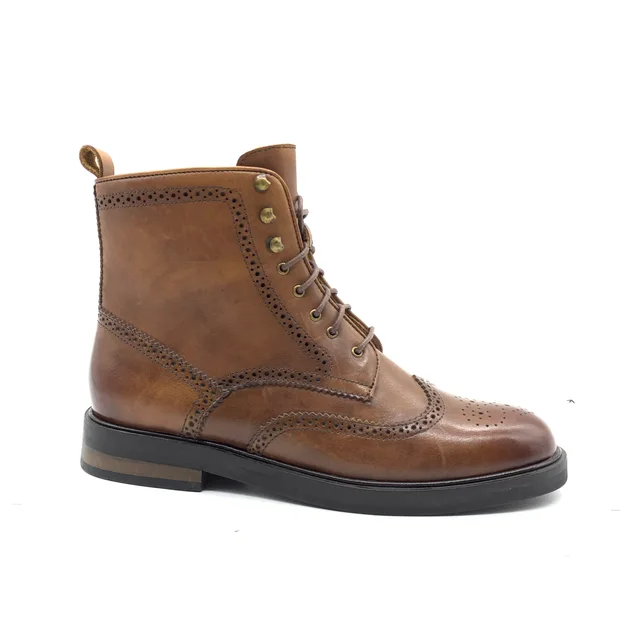 Classsic new style flat heel leather men boots