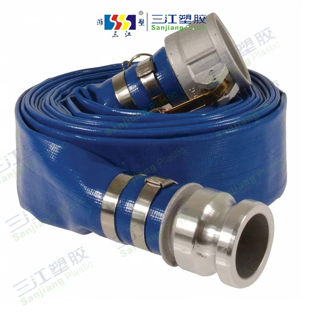 PVC Layflat Blue Water Hose For Pumping Lay Flat Discharge Hose