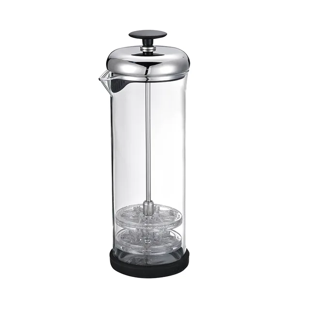 Manual Milk Frother borosilicate Hand Handheld Milk Frothing Pitchers Manual Milk Foam Maker