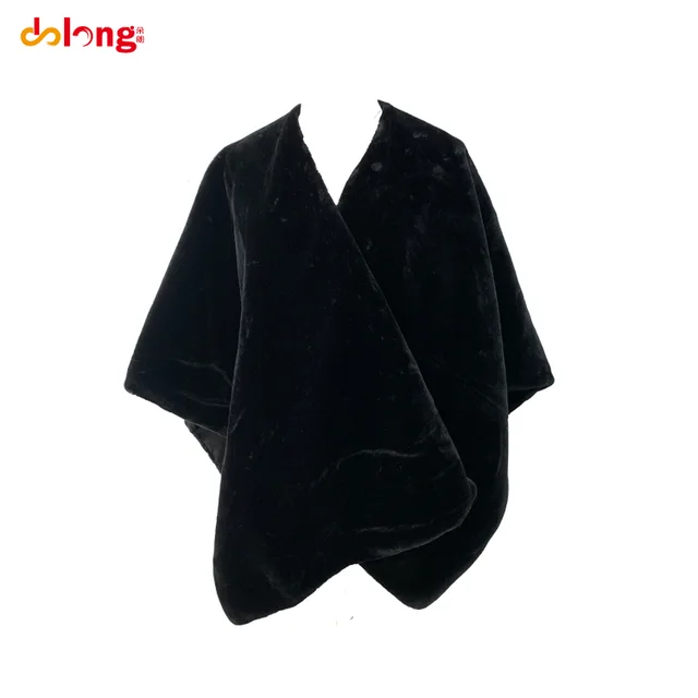 Fake fur poncho cape shawl