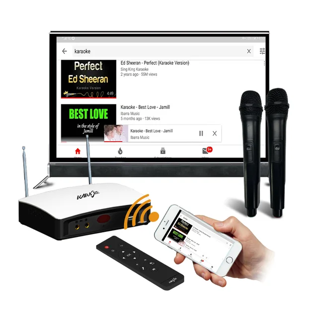 1 WiFi display Karaoke Portable Karaoke with wireless game Microphone MP4 Karaoke Microphone Player magic