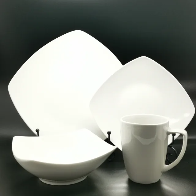 Square shape white Porcelain dinnerware