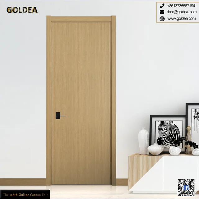 GOLDEA Wooden Door Interior Bifold Sliding Waterproof Firated Kitchen Bathroom Glass Entrance