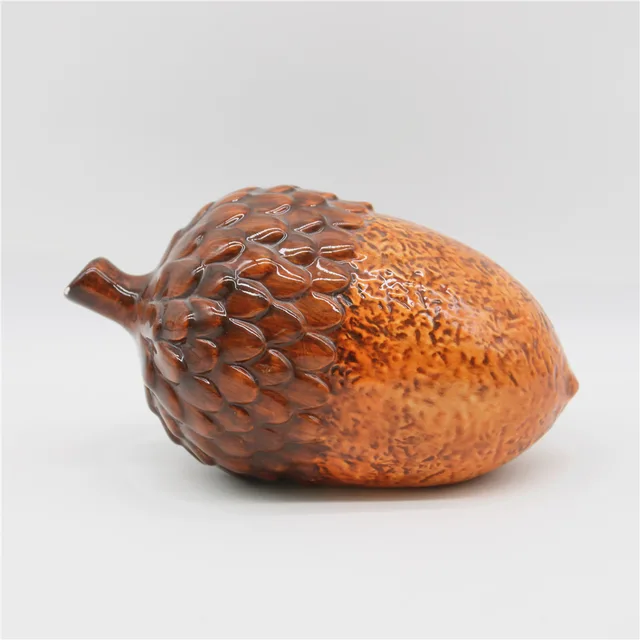 Ceramic pinecone decoration, hand-painted pinecone decoration