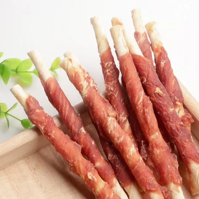 Pet product dog treats dog pet snacks Duck with Bleached Rawhide Stick