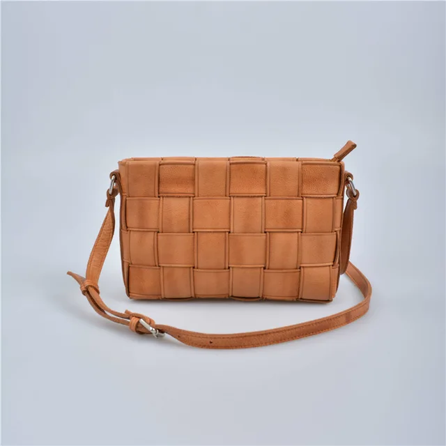 Leather crossbody bag/woven bag