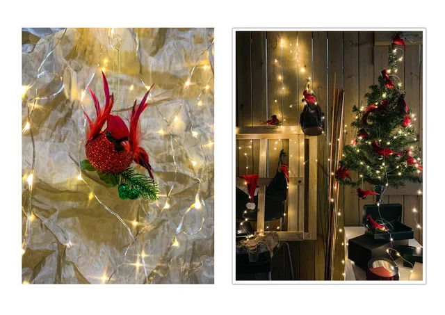 01 Red Cardinal Christmas Ornament Bird Figurine Hanging Decor Natural Christmas Tree Ornaments Wreath Centerpiece Holiday Decoration Gifts With Clips