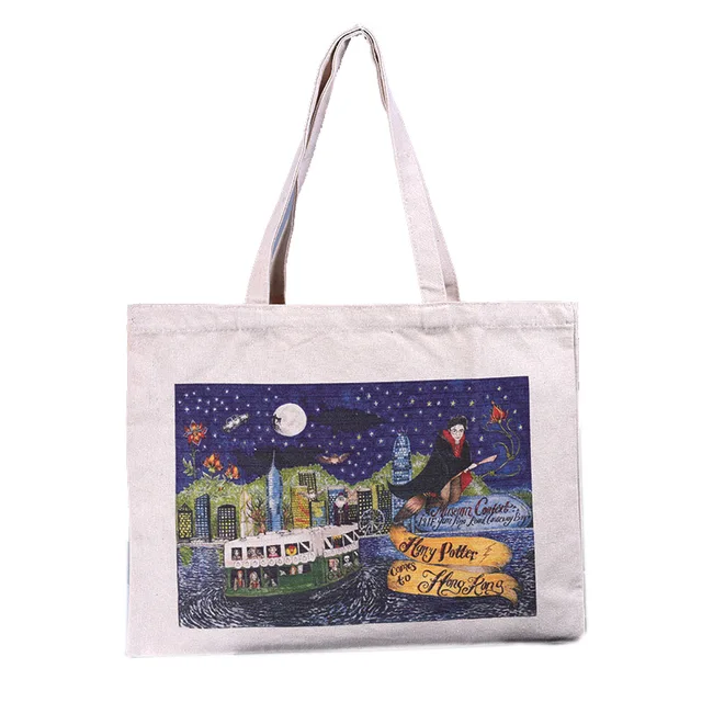 Custom cartoon cotton shopping bag
