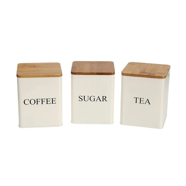 Kitchen item food storage container bread box sugar coffee tea canister set storage jar