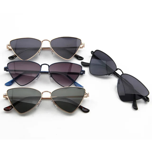 Women Men Fashion Trendy Triangular Cat Eye Sunglasses Cat Eye Sunlasses Small Frame Sunglasses