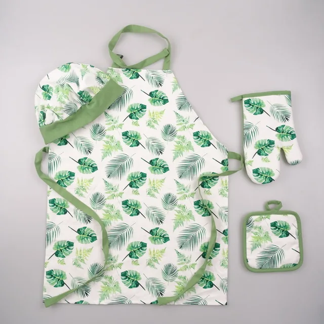 Kitchen mitten with pot holder with kitchen apron set/baking apron/polyester apron/Denim apron