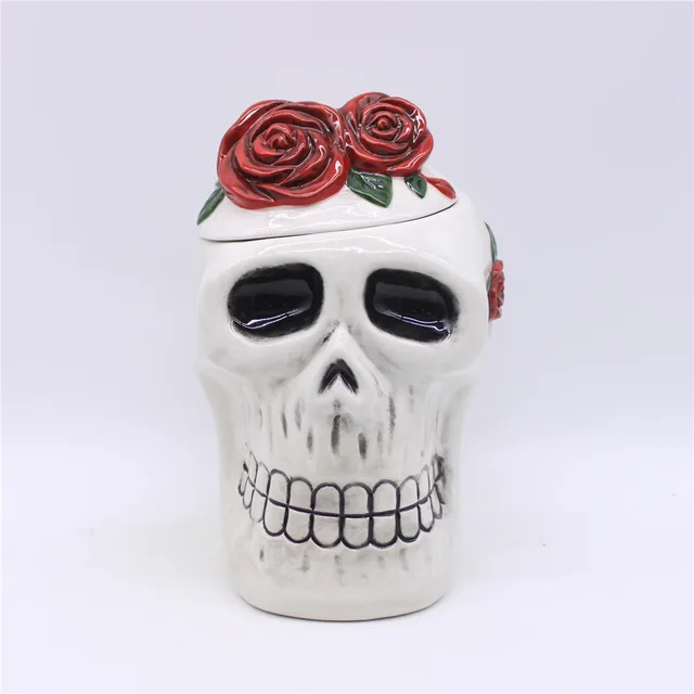 Halloween Skulls cookie jar, purely hand-painted cookie jar