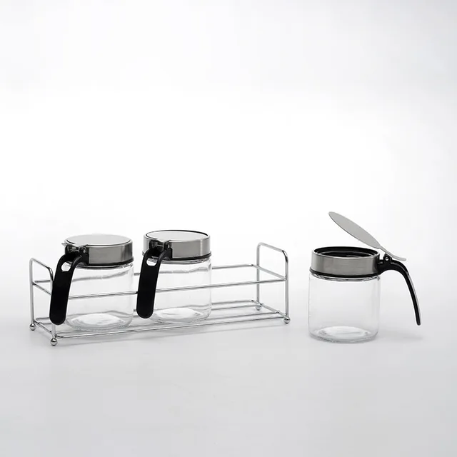 Glass condiment set