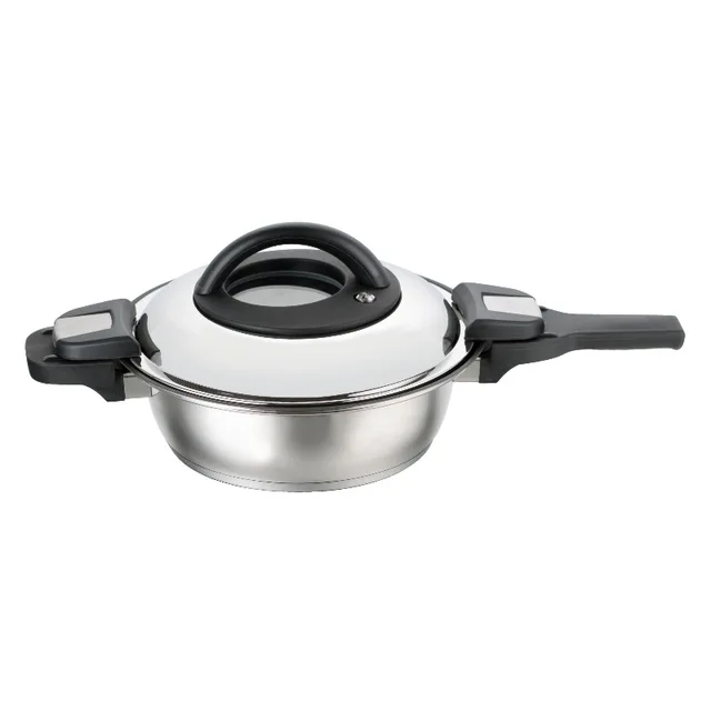 Stainless steel low pressure frying pan
