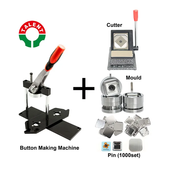 Hot Sale Latest Style High Quality Square Shape 37x37mm Manual Button Making Machine Button Maker Kit
